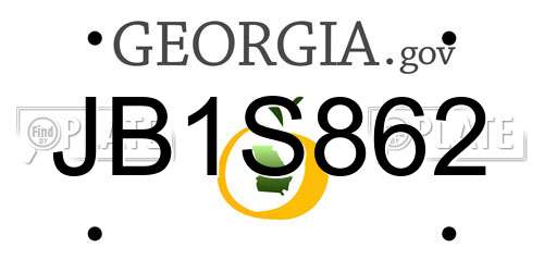 JB1S862 Georgia License Plate