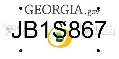 JB1S867 Georgia License Plate