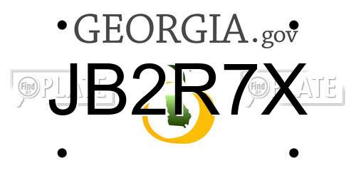 JB2R7X Georgia License Plate