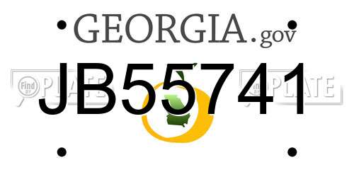 JB55741 Georgia License Plate