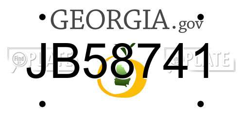 JB58741 Georgia License Plate
