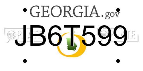 JB6T599 Georgia License Plate