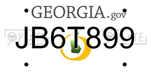 JB6T899 Georgia License Plate
