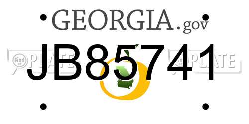 JB85741 Georgia License Plate