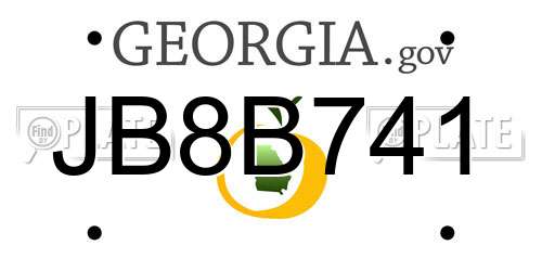 JB8B741 Georgia License Plate