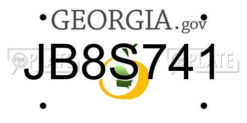 JB8S741 Georgia License Plate