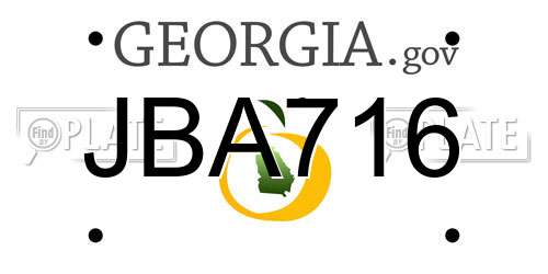 JBA716 Georgia License Plate