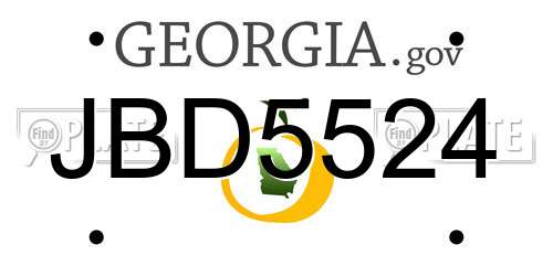 JBD5524 Georgia License Plate