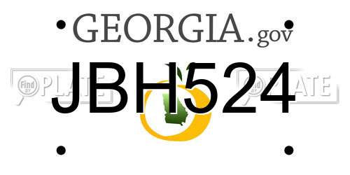 JBH524 Georgia License Plate