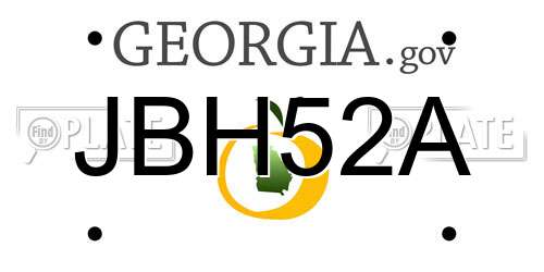 JBH52A Georgia License Plate