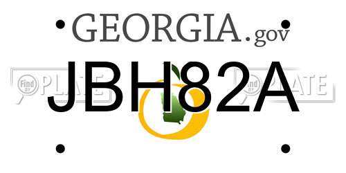 JBH82A Georgia License Plate