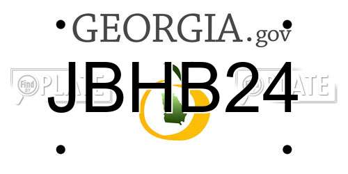 JBHB24 Georgia License Plate