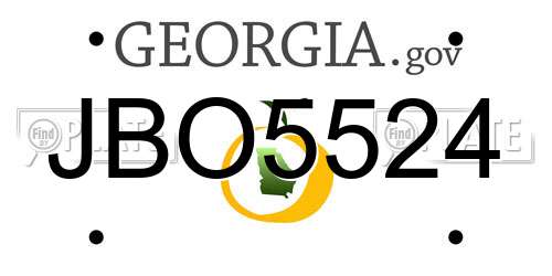 JBO5524 Georgia License Plate