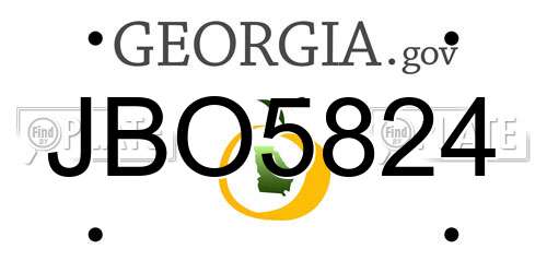 JBO5824 Georgia License Plate