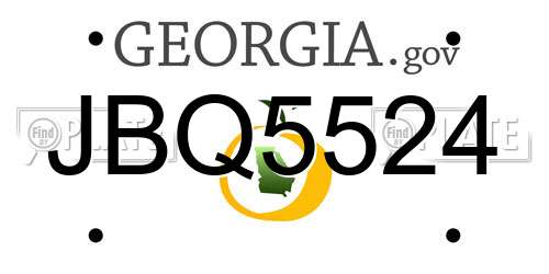 JBQ5524 Georgia License Plate