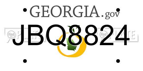 JBQ8824 Georgia License Plate