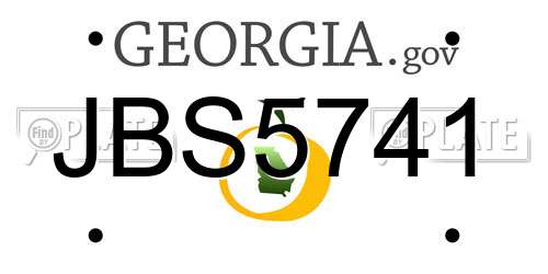 JBS5741 Georgia License Plate