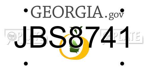 JBS8741 Georgia License Plate