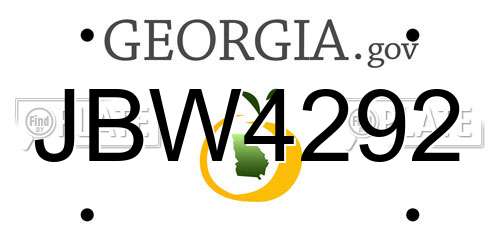 JBW4292 Georgia License Plate