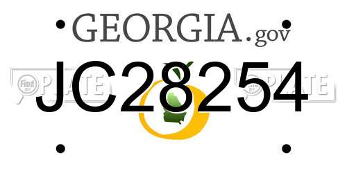 JC28254 Georgia License Plate