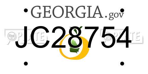 JC28754 Georgia License Plate