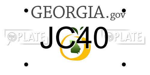 JC40 Georgia License Plate