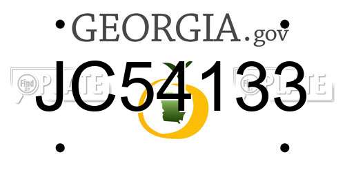 JC54133 Georgia License Plate