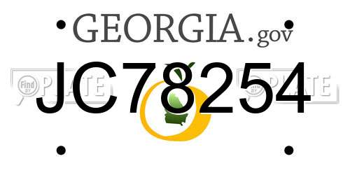 JC78254 Georgia License Plate