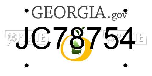JC78754 Georgia License Plate