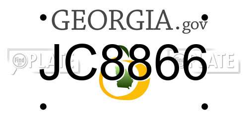 JC8866 Georgia License Plate