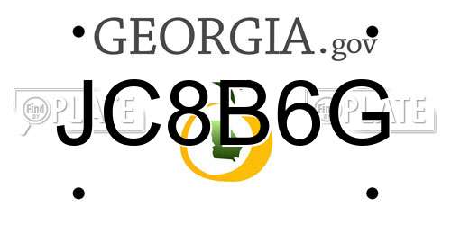 JC8B6G Georgia License Plate