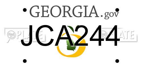 JCA244 Georgia License Plate