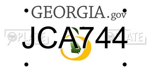 JCA744 Georgia License Plate