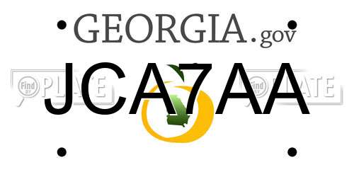 JCA7AA Georgia License Plate
