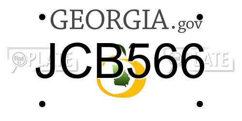 JCB566 Georgia License Plate