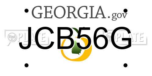 JCB56G Georgia License Plate