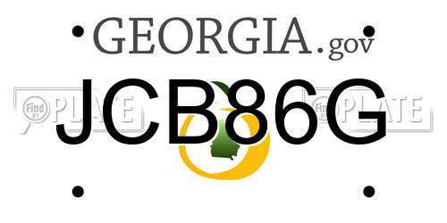 JCB86G Georgia License Plate