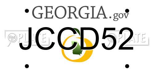 JCCD52 Georgia License Plate