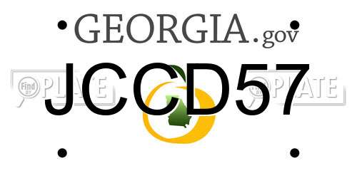 JCCD57 Georgia License Plate