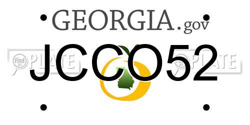 JCCO52 Georgia License Plate