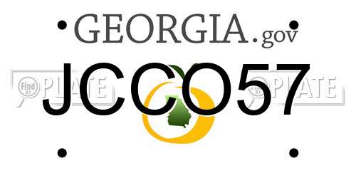 JCCO57 Georgia License Plate