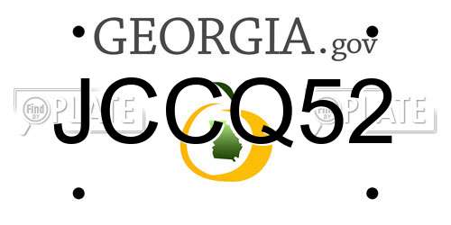 JCCQ52 Georgia License Plate