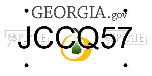 JCCQ57 Georgia License Plate