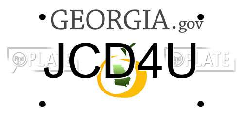 JCD4U Georgia License Plate