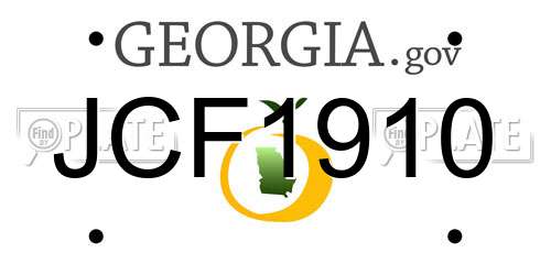 JCF1910 Georgia License Plate