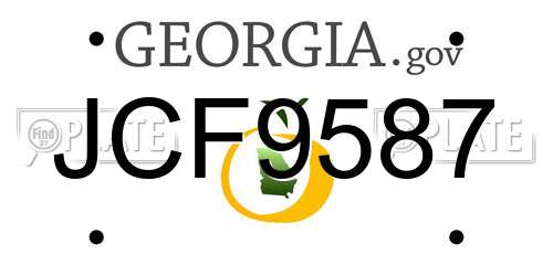 JCF9587 Georgia License Plate