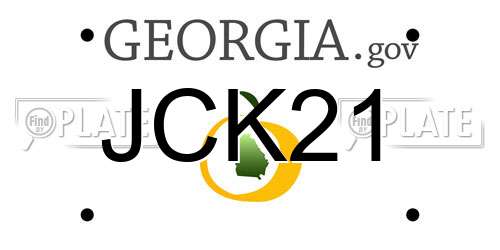 JCK21 Georgia License Plate