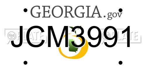 JCM3991 Georgia License Plate