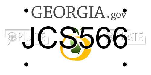JCS566 Georgia License Plate