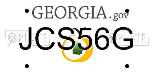 JCS56G Georgia License Plate